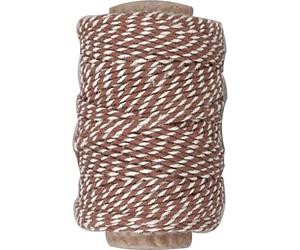 Cotton Cord, thickness 1,1 mm, brown/white, 50m
