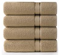 COTTON CRAFT - Asciugamani da bagno ultra morbidi - 76 x 137 cm - Lino - 100% puro cotone filato ad anelli - Lussuoso bordo in rayon - Ideale per l'uso quotidiano - Facile da lavare in lavatrice