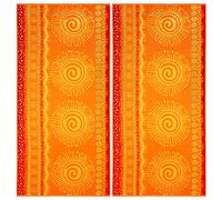 COTTON CRAFT - Confezione da 2 - Telo mare in velluto doppio tessuto jacquard, 90 x 172 cm, giallo arancio, spesso, lussuoso pile vellutato, 450 g/m², 100% puro cotone filato ad anelli, colori vivaci