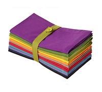 Cotton Craft Tovaglioli da tavola, multicolore, confezione da 12, 100% puro cotone, 51 x 51 cm, oversize, il set contiene ogni magenta, lime, rosso Ming, pietra, nero, lavanda, uva, arancione, verde
