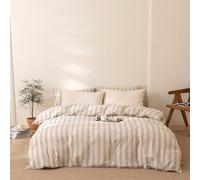 Cotton Duvet Cover Queen Size Gingham Stripe Design, Soft Striped Duvet Cover with Zipper Closure, Modern Comforter Cover for Bedroom, Guest Room & Dorm (Y,2M)