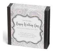 Cotton & Grey - 12 candele in pura cera d'api con supporto in ceramica "Just to say... Happy Wedding Day" (lingua italiana non garantita)