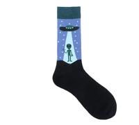 Cotton Happy Funny Socks Men Alien Planet Shark Crazy Design Sokken Unisex Novel
