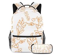 Cotton Jatropha Flower Keep Your Essentials in One Place, zaino con astuccio, il set di zaini per la scuola definitivo per studenti, Multicolore#01, B:29.4x20x40cm P:19x7.5x3.8cm, Zaini Daypack