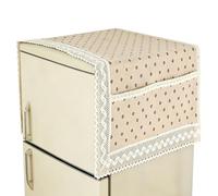 Cotton Linen Refrigerator Cover, Washable Appliance Protector With Pockets