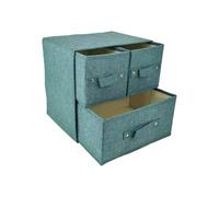 Cotton Linen Storage Box, grande scatola pieghevole con manico sotto il letto, in tessuto, per camera da letto, ufficio, giocattolo per bambini (2 x 3)