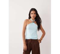 Cotton On - Ada - Top allacciato al collo color nettare di mango con perline-Arancione XXL
