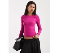 Cotton On - All Day - Top a maniche lunghe girocollo color wild orchid-Viola 2XS