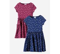 Cotton On Cotton On Boat Neck Frill Short Sleeve Dresses 2 Pack 116122cm blu