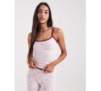 Cotton On - Dreamy - Canottiera taglio lungo morbida rosa con stampa di baci 2XS