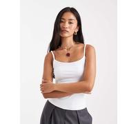Cotton On - Essential - Top bianco con spalline sottili 46