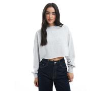 Cotton On - Felpa taglio corto grigio tenue mélange 40