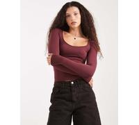 Cotton On - Hold Me - Top a maniche lunghe color amarena-Rosso M