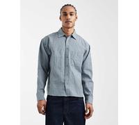 Cotton On - Hudson - Camicia a maniche lunghe blu a quadri micro L