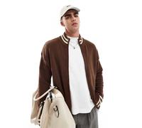 Cotton On - Maglia cioccolato con chiusura zip-Marrone 2XS