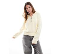 Cotton On - Maglione color glassa al limone con zip corta e colletto-Giallo M