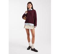 Cotton On - Maglione girocollo color melograno scuro-Rosso 38