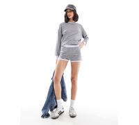 Cotton On - Pantaloncini corti da casa a righe grigie e nere in coordinato-Nero 40