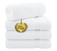 Cotton Paradise Asciugamani da bagno, 100% cotone turco, 68,6 x 137,2 cm, set di 4 asciugamani da bagno per bagno, morbidi asciugamani assorbenti, asciugamani da bagno bianchi