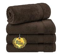 Cotton Paradise Asciugamani da bagno per il bagno, 100% cotone, set di 4 asciugamani da bagno turchi, morbidi asciugamani da bagno in peluche, asciugamani da bagno marroni