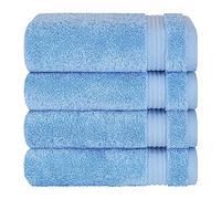 Cotton Paradise Asciugamani da bagno, set di 4 asciugamani turchi per il viso e per le mani 100% cotone, morbidi e assorbenti, asciugamani per il viso, blu cielo (sky blue)