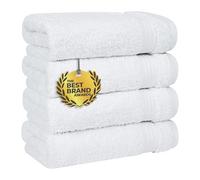 Cotton Paradise Asciugamani da bagno, set di 4 asciugamani turchi per le mani 100% cotone, morbidi e assorbenti, bianco