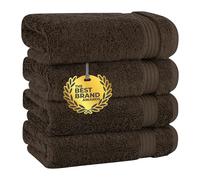 Cotton Paradise Asciugamani da bagno, set di 4 asciugamani turchi per le mani e il viso in 100% cotone, morbidi e assorbenti, marrone