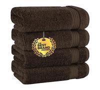 Cotton Paradise Asciugamani da bagno, set di 4 asciugamani turchi per le mani e il viso in 100% cotone, morbidi e assorbenti, marrone