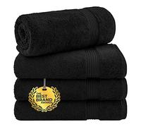 Cotton Paradise Set di 4 asciugamani da bagno turchi per il bagno in 100% cotone, extra large, soffici e morbidi, nero