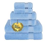 Cotton Paradise Set di 6 asciugamani da bagno turchi in 100% cotone morbido assorbente, 2 asciugamani da bagno, 2 per le mani, 2 salviette, blu cielo (sky blue)
