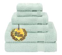 Cotton Paradise Set di 6 asciugamani da bagno turchi in 100% cotone morbido e assorbente, 2 asciugamani da bagno, 2 per le mani, 2 salviette, menta