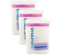 Cotton Plus OVALI 40 pz. - LINEA BEAUTY | OVALI 100% PURO COTONE | Dischetti struccanti per la pulizia del viso soffici e resistenti. (Confezione da 3)