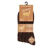 Cotton Prime 2-4 paia di calzini alpaca, calzini in lana con calda lana di alpaca, per uomo e donna, 2 paia marrone-beige, 43-46