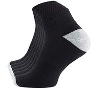 Cotton Prime 6 Paia Calze da Sport Quarter uomini e donne - Bianco o Nero (35/38, nero/grigio)