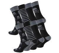 Cotton Prime 8 paia di calzini da uomo con teschio, calzini in cotone fantasia, 10 paia di teschi, 39-42