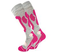 Cotton Prime Calze da sci per uomo e donna (2 paia) - Calde calze da sci, calze termiche invernali con imbottitura, calze al ginocchio, calze da sci per inverno, snowboard, 2 paia rosa/grigio, 35-38
