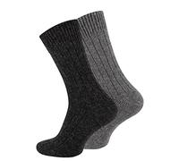 Cotton Prime Calzini in alpaca, calzini in lana, calzini invernali per uomo e donna, 2 paia di calzini caldi per la casa, calzini morbidi, 2 paia antracite/grigio, 39-42