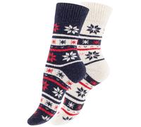 Cotton Prime Calzino écru / marino / rosso Donna Cotton Prime 35-38