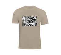 Cotton Prime Maglietta 'Black & White Zebra Eye' beige / nero / bianco Uomo Cotton Prime L