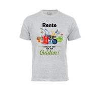Cotton Prime Maglietta 'Rente - Endlich Zeit für den Garten' grigio / verde / rosso / nero Uomo Cotton Prime XL