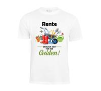 Cotton Prime Maglietta 'Rente - Endlich Zeit für den Garten' mela / rosso / nero / bianco Uomo Cotton Prime XL