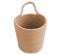 Cotton Rope Storage Basket - Hand-Woven Wall Organizer Basket | Wall Baskèt With Handle | Large Capacity Storage Bucket, Key And Wallet Holder, For Kitchen Bathroom Living Room (14x14cm)