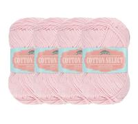 Cotton Select - Gomitolo di filato sportivo, 100% cotone fine, 4 matasse - Col 305 - rosa primula