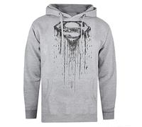 Cotton Soul DC Comics Superman Paint - Felpa con cappuccio, da uomo, colore: Grigio mel, Grigio mlange, S