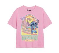 Cotton Soul Disney Lilo & Stitch Surf Club - Maglietta da ragazza, colore: rosa chiaro, rosa chiaro, XL
