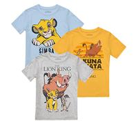 Cotton Soul Disney Lion King Simba, Timon, Pumbaa Pack Boys T Shirt, Pack Multi, multicolore, 5-6 Anni