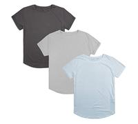 Cotton Soul Maglietta da donna alla moda, confezione da 3, multicolore, Carbone scuro/Grigio Erica/Blu Cielo, XL