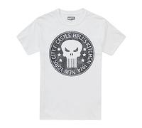 Cotton Soul Marvel Punisher Castle - Maglietta da uomo, colore: Bianco, bianco, L