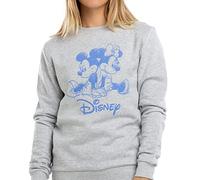 Cotton Soul Mickey E Minnie Disney - Minnie & Mickey Sketch - Felpa da donna, colore grigio melange - LRG, Grigio erica, L