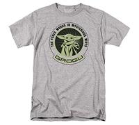 Cotton Soul Star Wars Mandalorian Grogu Mysterious Ways - Maglietta con scritta "Mandalorian", colore: Grigio, Grigio erica, S